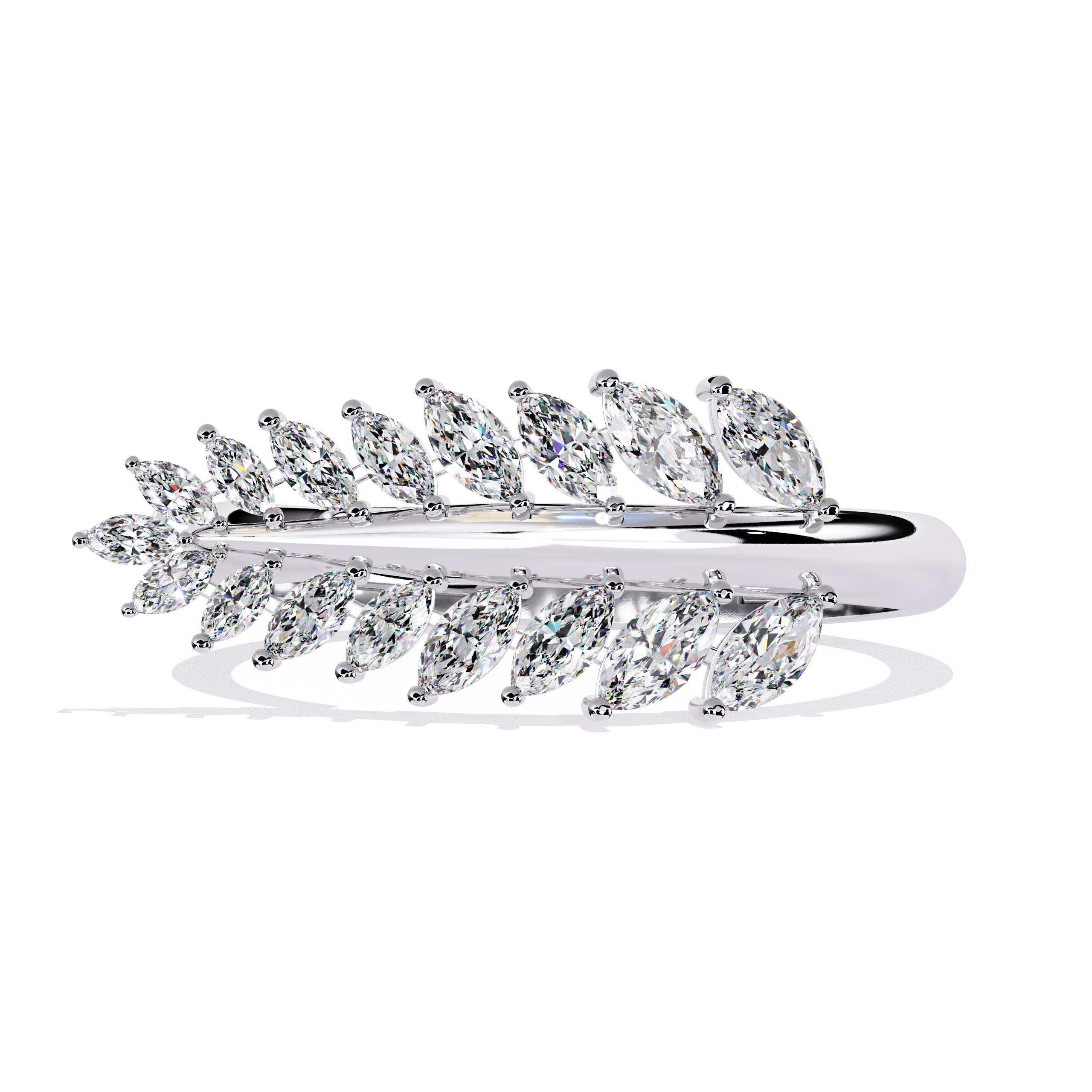 Solitairekart – 0.5 ct Lab Grown Diamond Leaf Marquise Ring in 14K Yellow Gold
